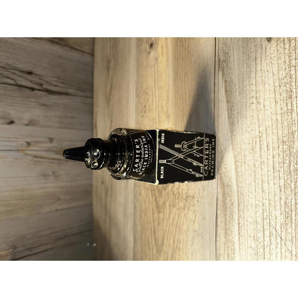 Carter's Black India Drawing Ink - Vintage Bottle